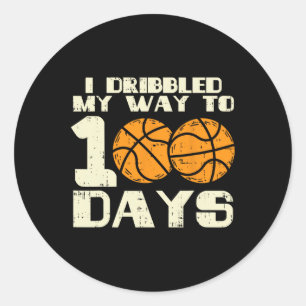 Adesivo Redondo Eu Empurrei Meu Caminho 100 Dias De Basquete 100ª