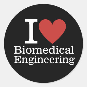 Adesivo Redondo Eu ❤️ Engenharia Biomédica para Estudantes/Faculda