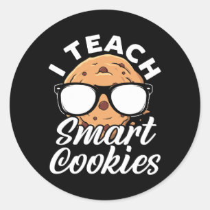 Adesivo Redondo Eu Ensino Biscoitos Inteligentes Professor