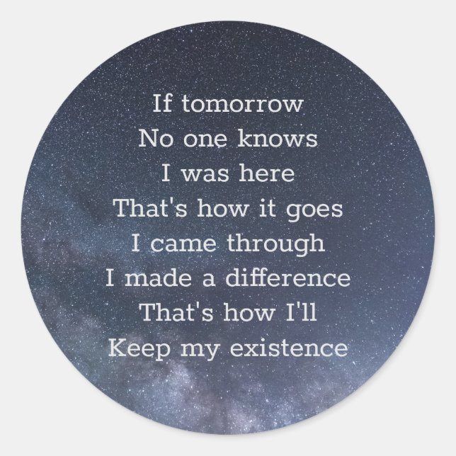 Adesivo Redondo Eu Estava Aqui (Frente)