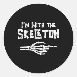 Adesivo Redondo Eu estou com Skeleton combinando Casal Fácil Costu