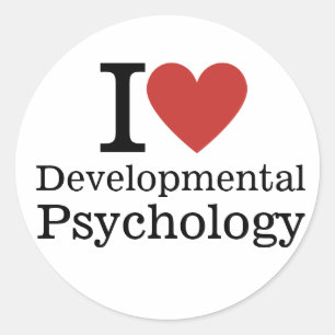 Adesivo Redondo Eu ❤️ Estudantes de Psicologia do Desenvolvimento/