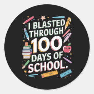 Adesivo Redondo Eu Explodi Por 100 Dias De Escola 100º Dia De Chá