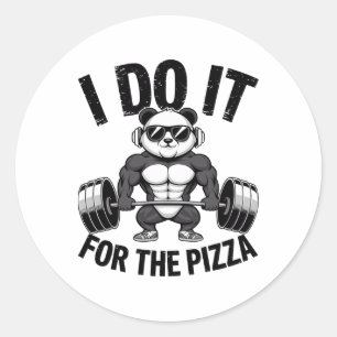 Adesivo Redondo Eu Faço Isso Pelo Pizza Barbell Fisiculturistas Cu