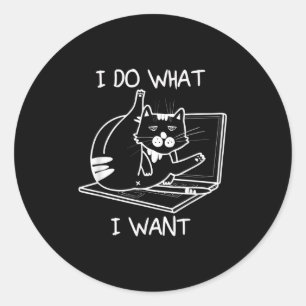 Adesivo Redondo Eu Faço O Que Eu Quero Com O Cat Memes Hacker Segu
