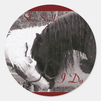 Adesivo Redondo "Eu faço" selos de envelopes de cavalos