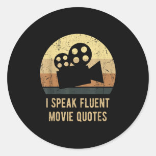 Adesivo Redondo Eu Falo Filme Fluente Citações Vintage Engraçado F