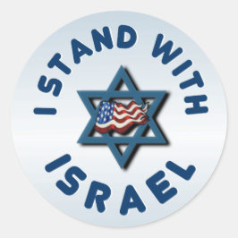 Adesivo Redondo Eu fico com Israel