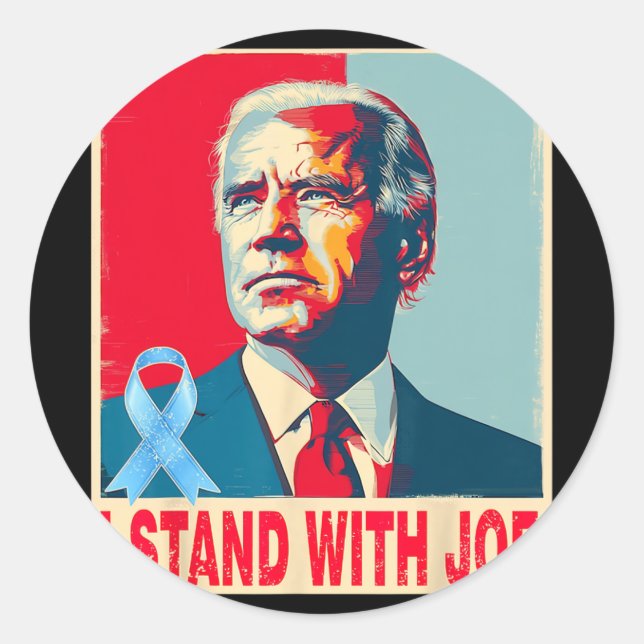 Adesivo Redondo Eu Fico Com Joe Biden (Frente)
