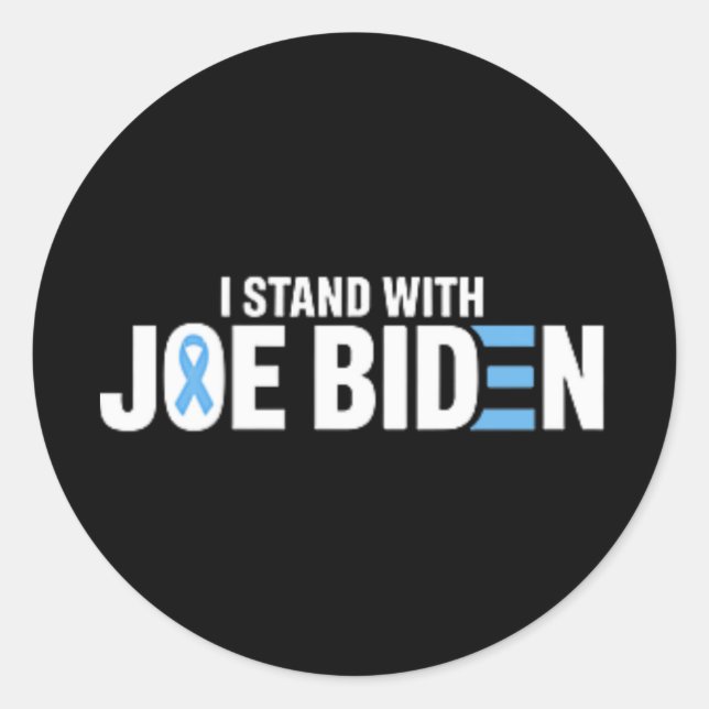 Adesivo Redondo Eu Fico Com Joe Biden (Frente)