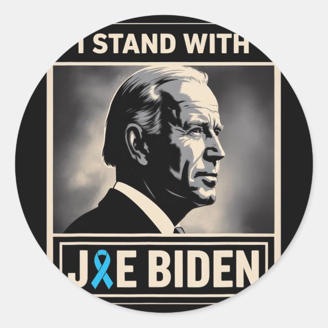 Adesivo Redondo Eu Fico Com Joe Biden (Frente)