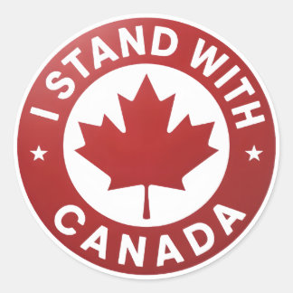 Adesivo Redondo Eu fico com o Canadá