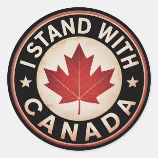 Adesivo Redondo Eu fico com o Canadá