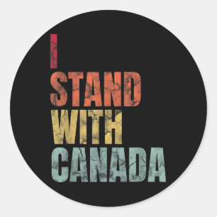 Adesivo Redondo Eu Fico Com O Canadá Retro Vintage