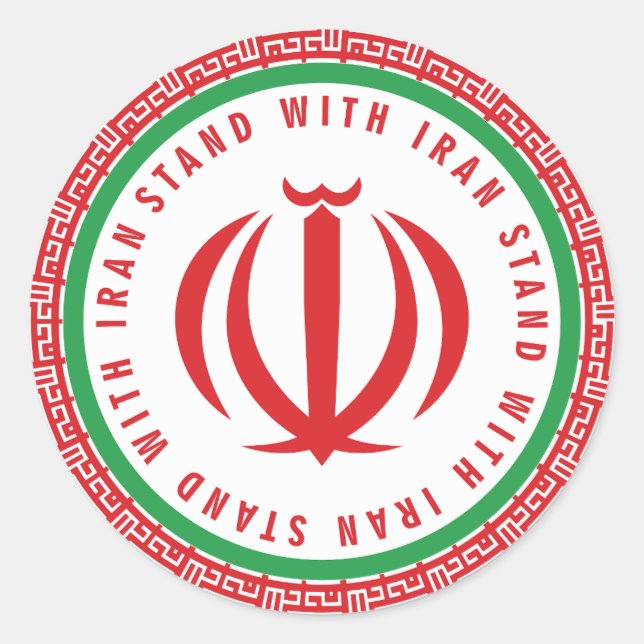 Adesivo Redondo Eu fico com o iraniano (Frente)