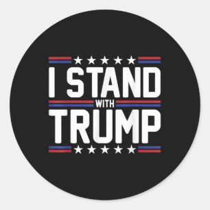 Adesivo Redondo Eu Fico Com O Trump American Flag Usa Trump Suppor