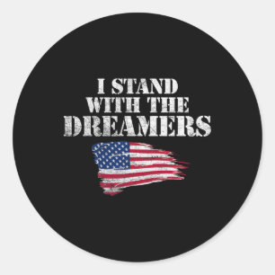 Adesivo Redondo Eu Fico Com Os Sonhadores! Pro-daca Pro-dreamer