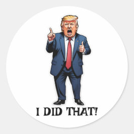 Adesivo Redondo "Eu Fiz Isso!" Vinhetas de galhardetes