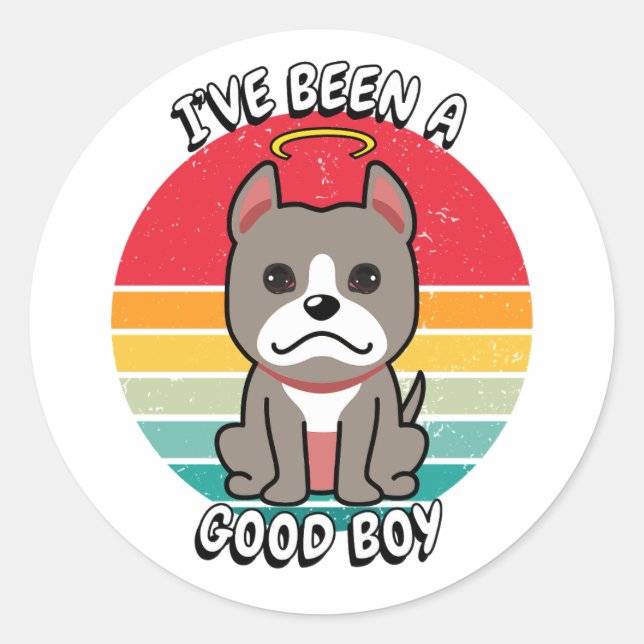 Adesivo Redondo Eu fui um bom garoto - cinza (Frente)