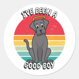 Adesivo Redondo Eu fui um bom menino - cão grande