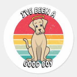Adesivo Redondo Eu fui um bom menino - cão grande