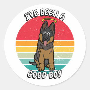 Adesivo Redondo Eu fui um bom menino - cão Guarda