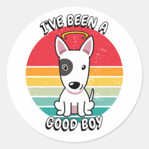 Adesivo Redondo Eu fui um bom menino - touro, pavoroso cão