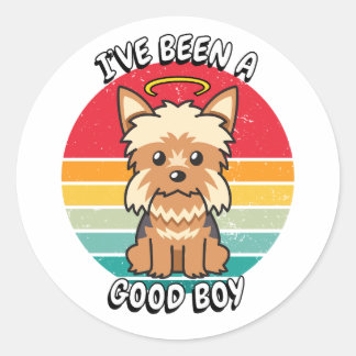 Adesivo Redondo Eu fui um bom menino - yorkshire terrier