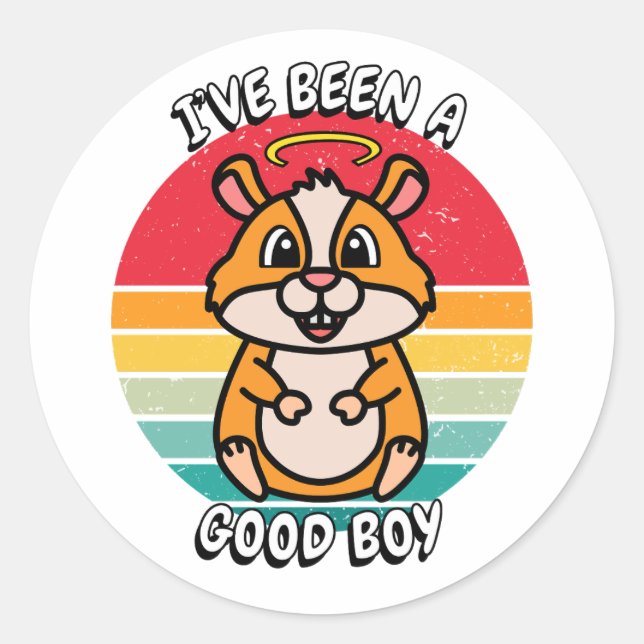 Adesivo Redondo Eu fui um bom rapaz - hamster (Frente)
