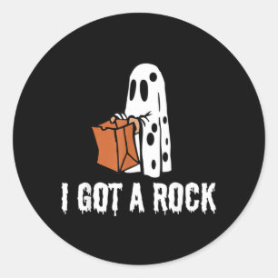 Adesivo Redondo Eu Ganhei um Rock Halloween