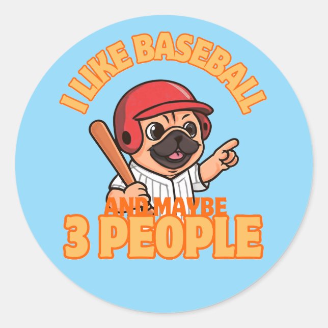 Adesivo Redondo Eu gosto de baseball-puglife (Frente)