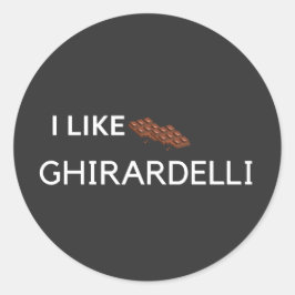Adesivo Redondo eu gosto de chocolate ghirardelli