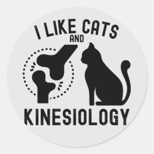 Adesivo Redondo Eu Gosto de Gatos e Cinesiologia