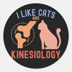 Adesivo Redondo Eu Gosto de Gatos e Cinesiologia