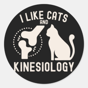 Adesivo Redondo Eu Gosto de Gatos e Cinesiologia