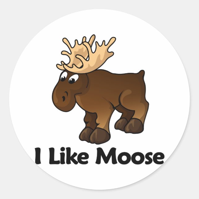 Adesivo Redondo Eu Gosto De Moose (Frente)