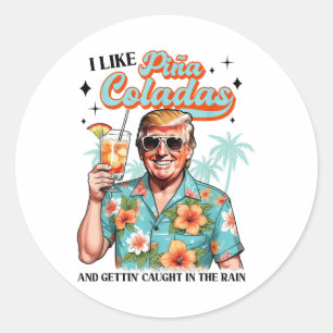 Adesivo Redondo Eu Gosto De Pina Colada De Verão Bebendo Engraçado