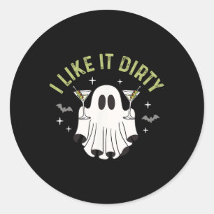 Adesivo Redondo Eu Gosto Dirty Halloween Dirty Martini Ghost