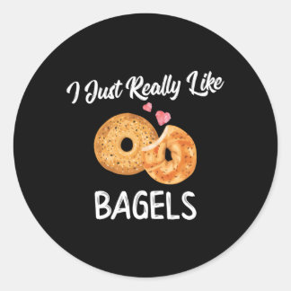 Adesivo Redondo Eu Gosto Muito De Bagels No Dia Nacional Da Bagel