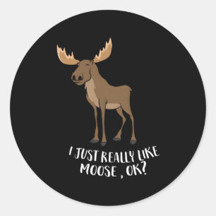 Adesivo Redondo Eu Gosto Muito De Moose Ok Moose Canadense