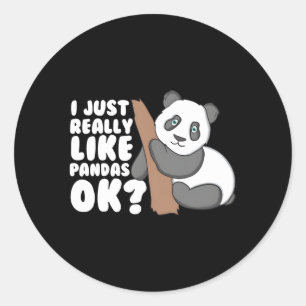 Adesivo Redondo Eu Gosto Muito De Pandas Ok Panda