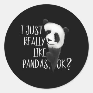 Adesivo Redondo Eu Gosto Muito De Pandas Ok Watercolor Panda