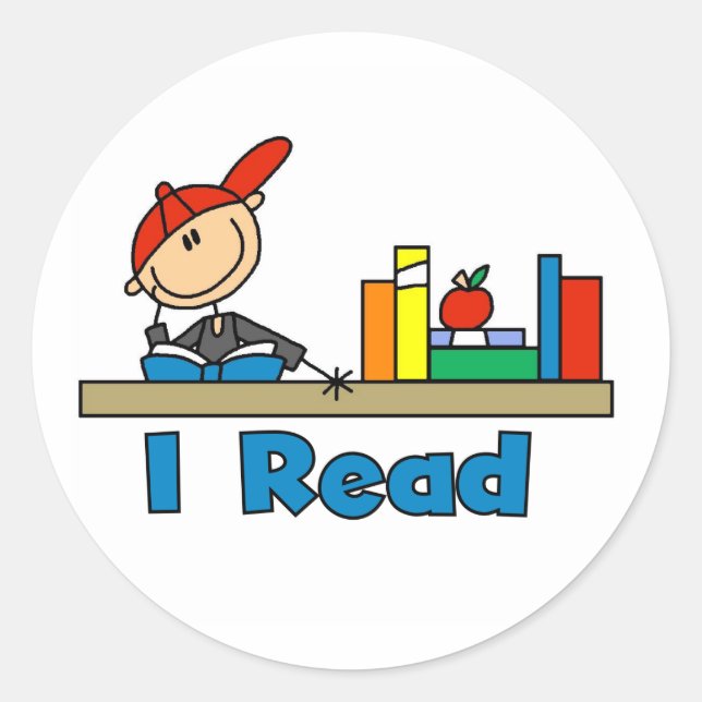 Adesivo Redondo Eu Leio (Frente)