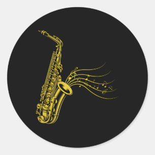 Adesivo Redondo Eu Li Muito Pedra Saxofônica Saxofonista Saxofônic