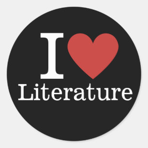 Adesivo Redondo Eu ❤️ Literatura de Amor para Faculdade/Estudantes