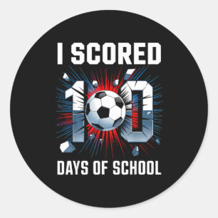 Adesivo Redondo Eu Marquei 100 Dias De Escola Futebol 100º Dia De