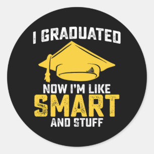 Adesivo Redondo Eu Me Formei Agora Como Smart E Stuff Graduação