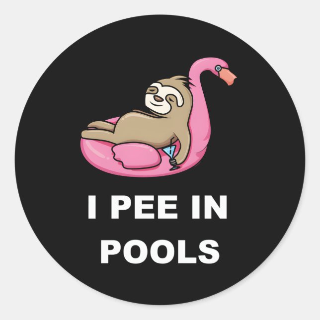 Adesivo Redondo Eu mijo nas Piscinas (Frente)