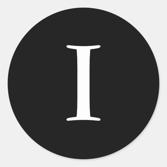 Adesivo Redondo Eu monograma de punhos pretos (Frente)