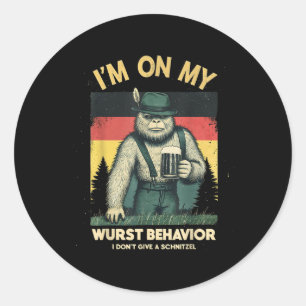 Adesivo Redondo Eu Não Dou Uma Cerveja Alemã Schnitzel Engraçada _
